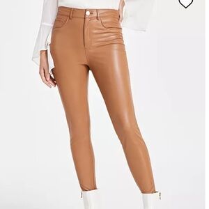 INC Tan Faux Leather Pants‎
